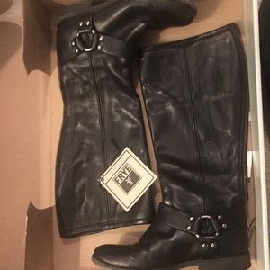 Frye Philip Harness Tall Boots (extended calf)